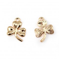  Clover by "flash" Gold on brass 14x17mm x1pc