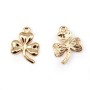  Clover by "flash" Gold on brass 14x17mm x1pc