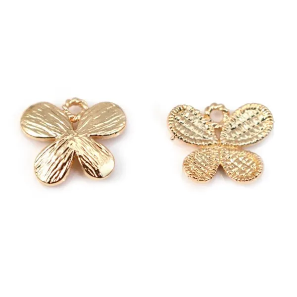  Butterfly by "flash" Gold on brass 12.5x12.5mm x1pc