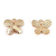  Butterfly by "flash" Gold on brass 12.5x12.5mm x1pc