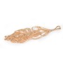  Feather of peacock  by "flash" Gold on brass 27.5x65mm x1pc