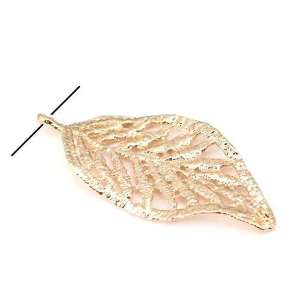  Leaf by "flash" Gold on brass 24x54mm x1pc