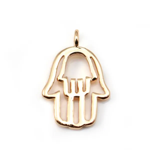  Hand of Fatima by "flash" Gold on brass 11.5x17mm x1pc