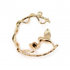  Hummingbird by "flash" Gold on brass 28mm x1pc