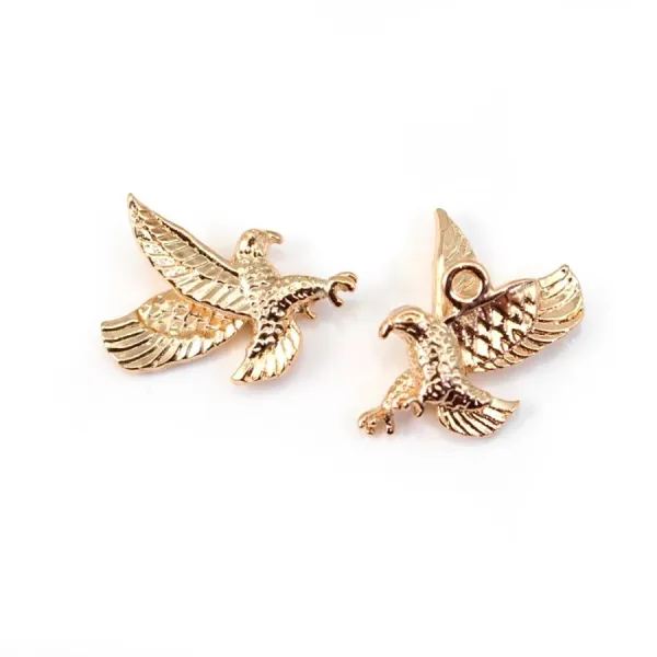  Hawk  by "flash" Gold on brass 10x12mm x1pc