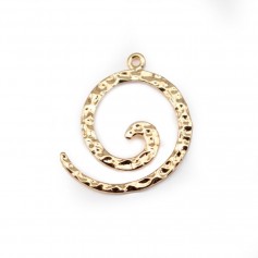  Spiral by "flash" Gold on brass 18.5x22mm x1pc