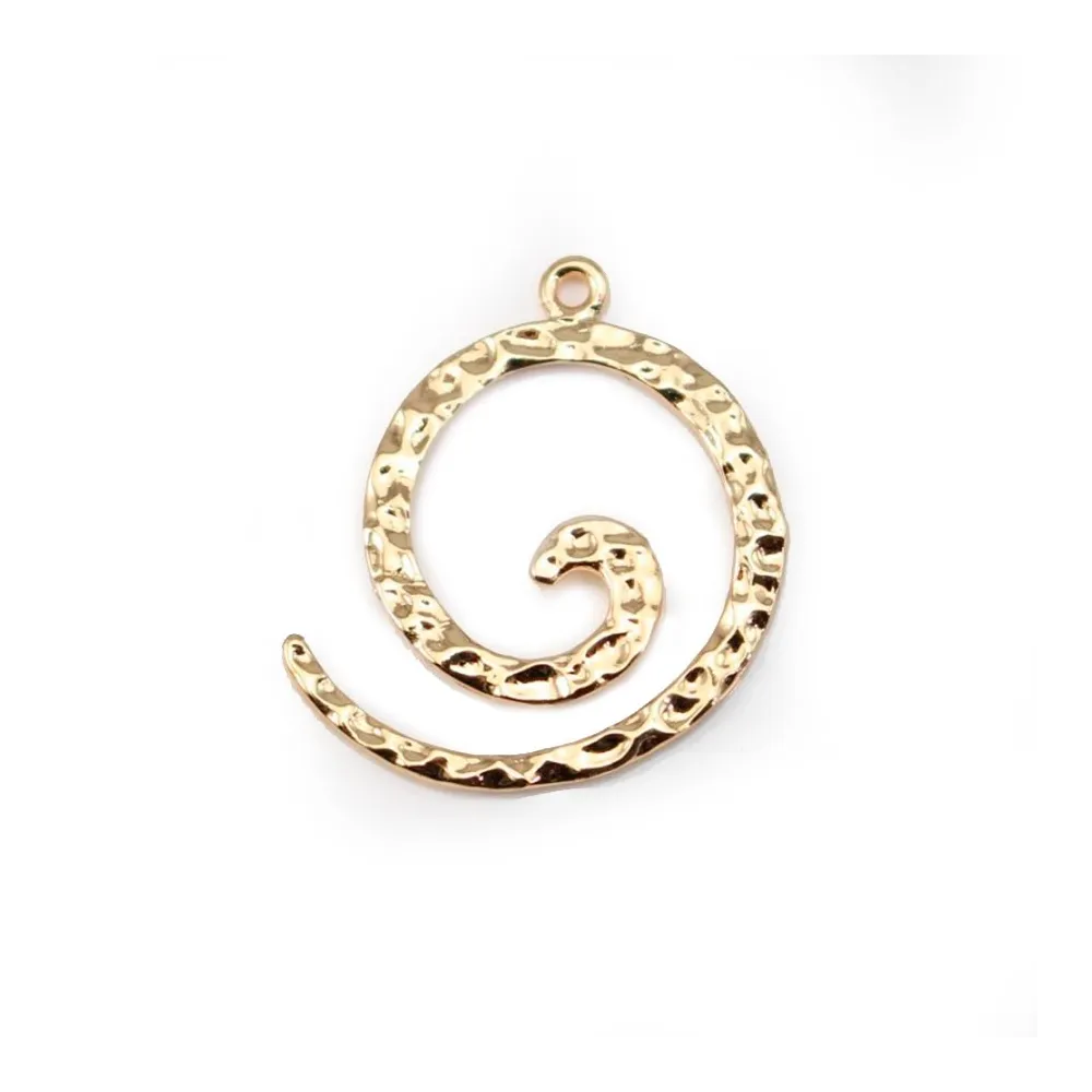 Spirale dorée sur laiton 18.5x22mm x1pc