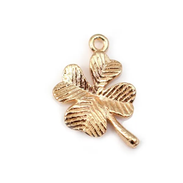  Clover by "flash" Gold on brass10.5x16mm x1pc