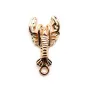 Breloque homard par "flash" or sur laiton 11x20mm x 2pcs