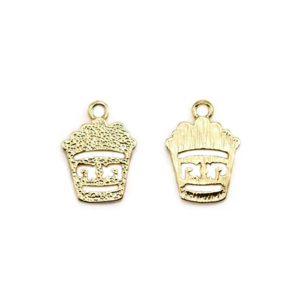 Mustache charm by "flash" gold on brass  5.5x10mm x 5pcs