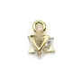 Snowflake pendant plated "flash" gold brass 5.8mm x 8pcs