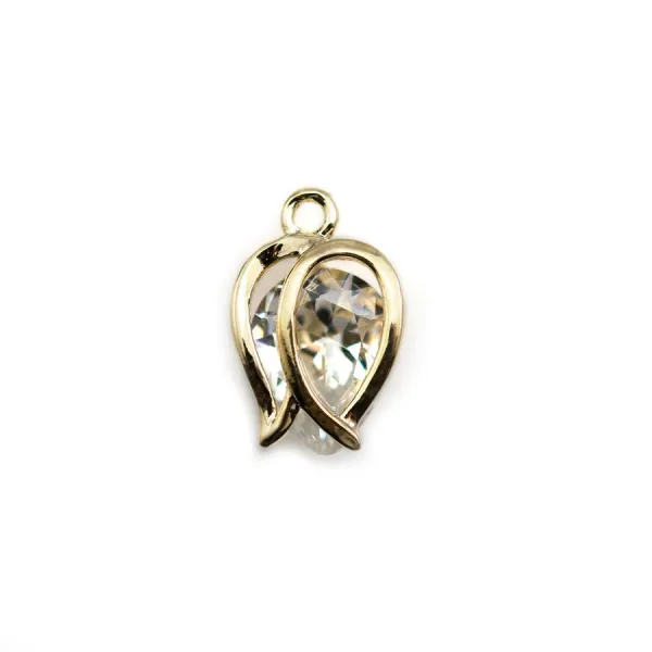 Charm in the shape of a tree 9.5x11.5mm, plated by "flash" gold on brass x 1pc