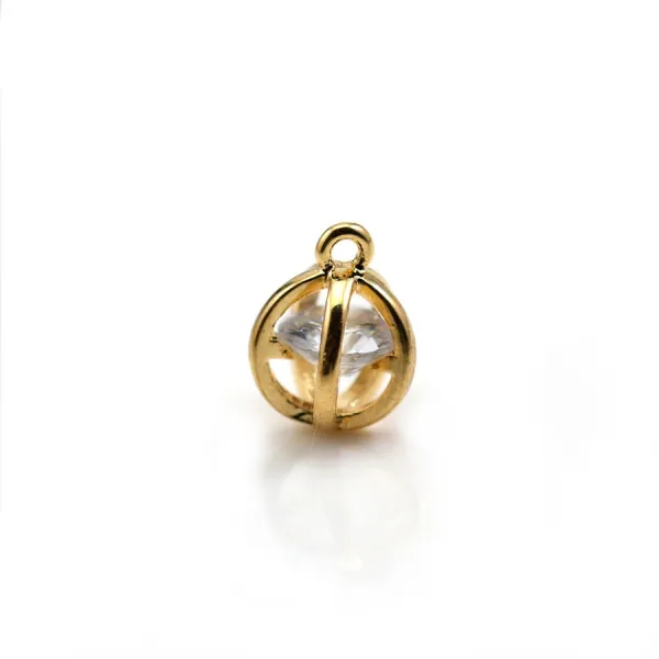 Charm in the shape of a tree 9.5x11.5mm, plated by "flash" gold on brass x 1pc