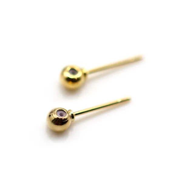 Clou d'oreille en boule 4mm x 4pcs