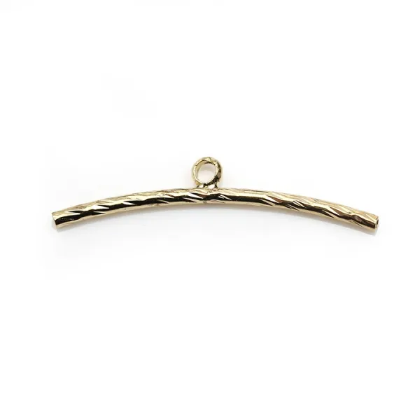 Breloque en forme de tube 1.5x25mm dorée sur laiton x 4pcs