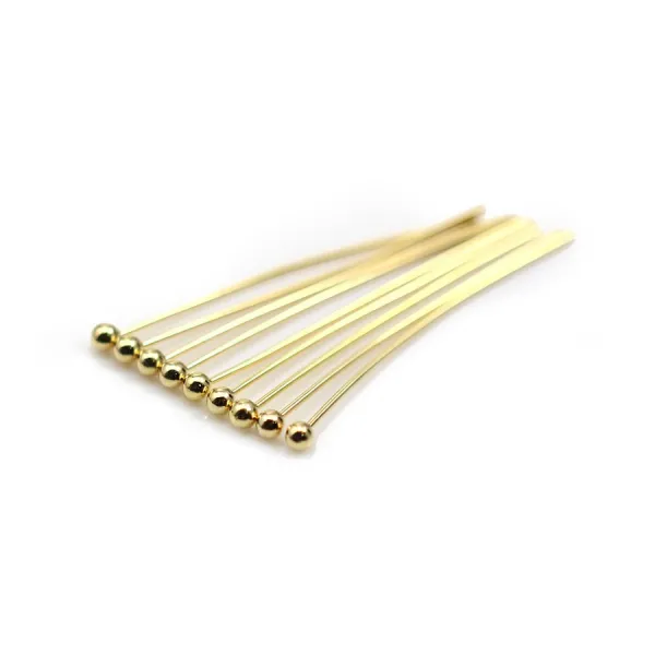 Clou tête anneaux ronde ouvert Plaquée par "flash" or sur laiton 45mm x 1pc