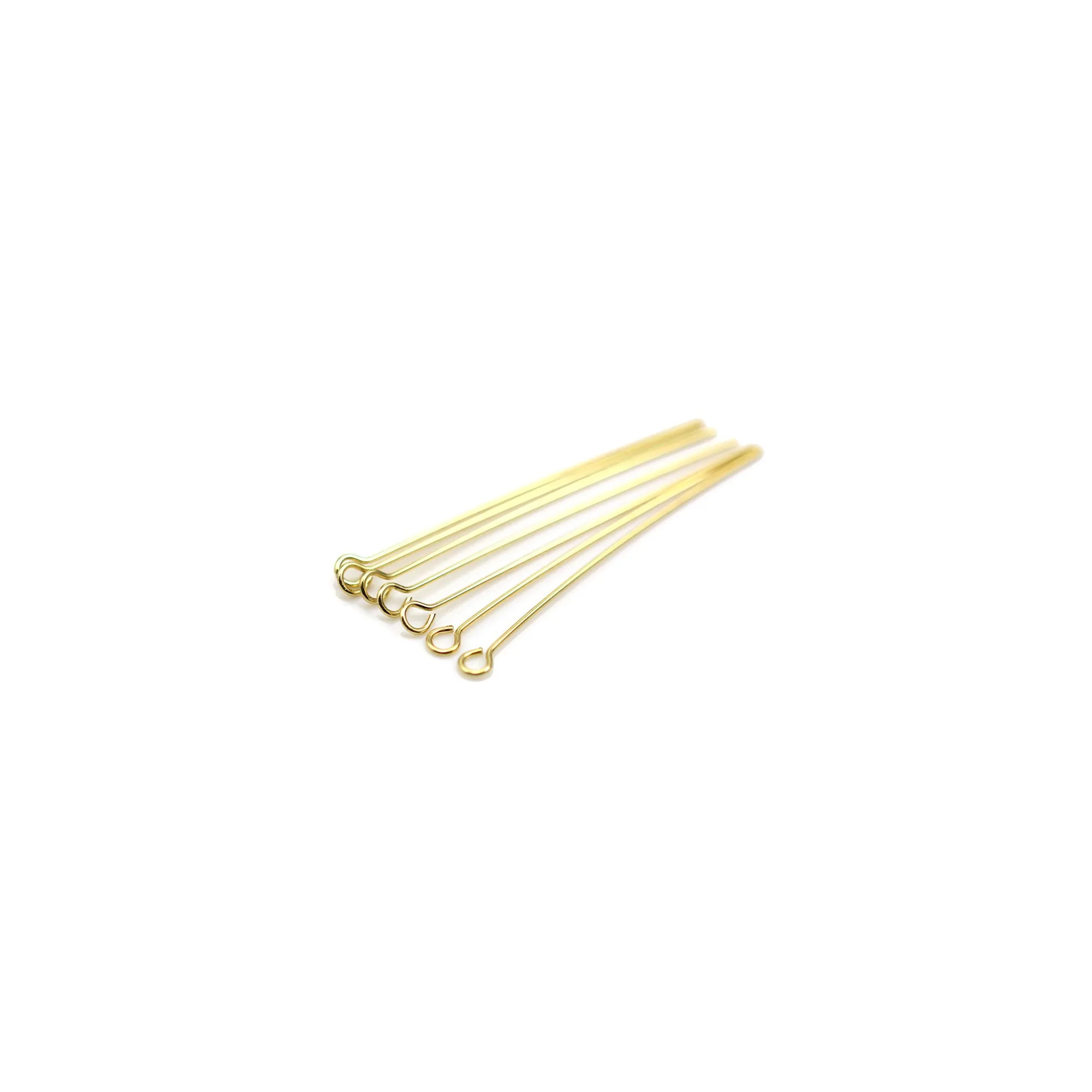 Pin head rings round gold plated on brass 0.7x45mm cheap