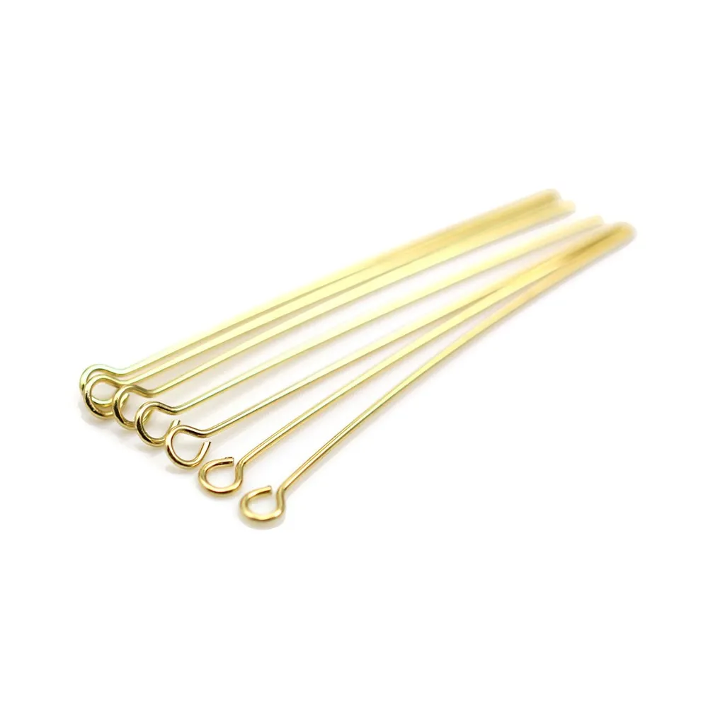Clous d'oreilles chaton dorée sur laiton 5.5x15mm x 2pcs