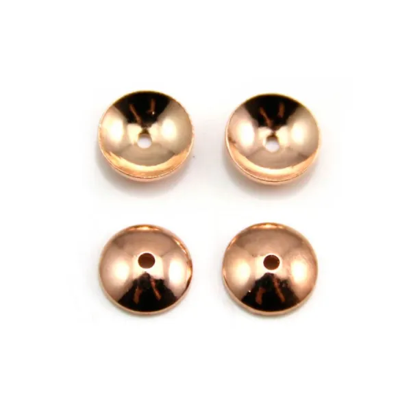 Coupelle lisse Plaquée par "flash" or rose sur laiton 6mm x 10pcs