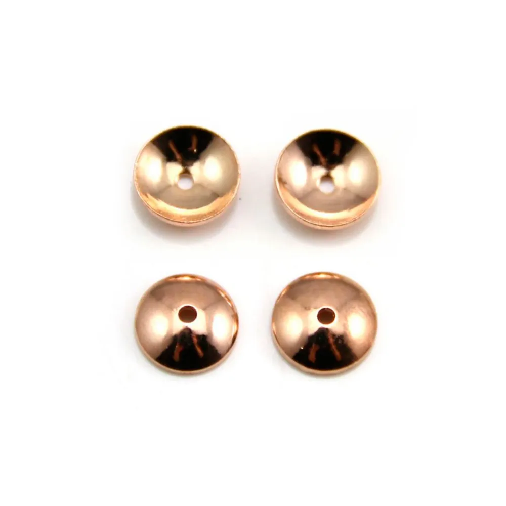 Coupelle lisse Plaquée par "flash" or rose sur laiton 6mm x 10pcs