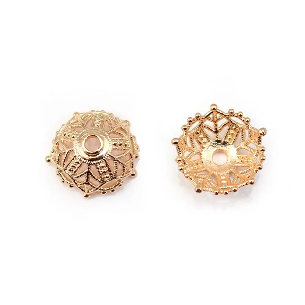 Coupelle en fleur Plaquée par "flash" or sur laiton 16x8mm x 1pc