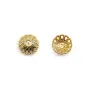 Coupelle en fleur Plaquée par "flash" or sur laiton 11.5x6mm x 2pcs
