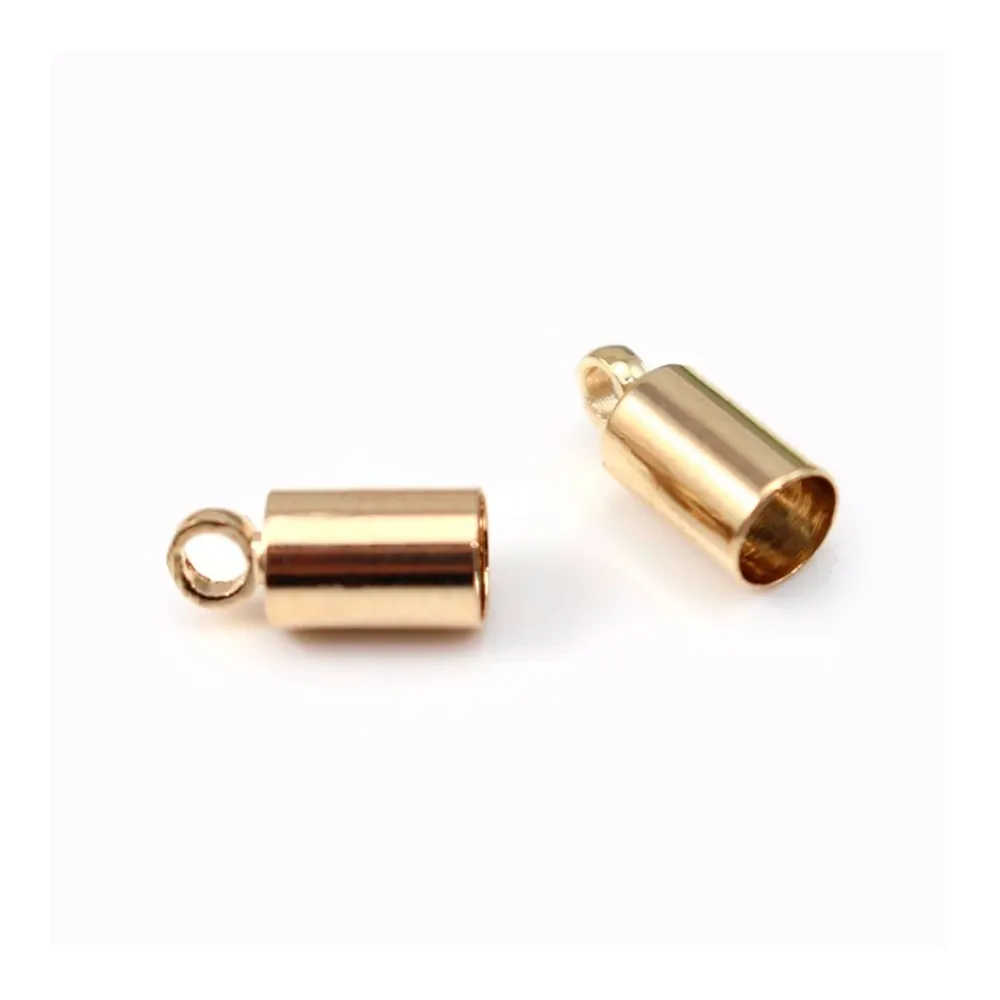 Embouts pour cordon 3.5mm plaqué par "flash" or sur laiton x 2pcs