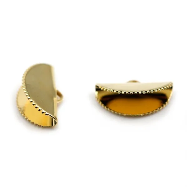 Embouts pompon ruban, plaqué par "flash" or sur laiton 12x20mm x 2pcs