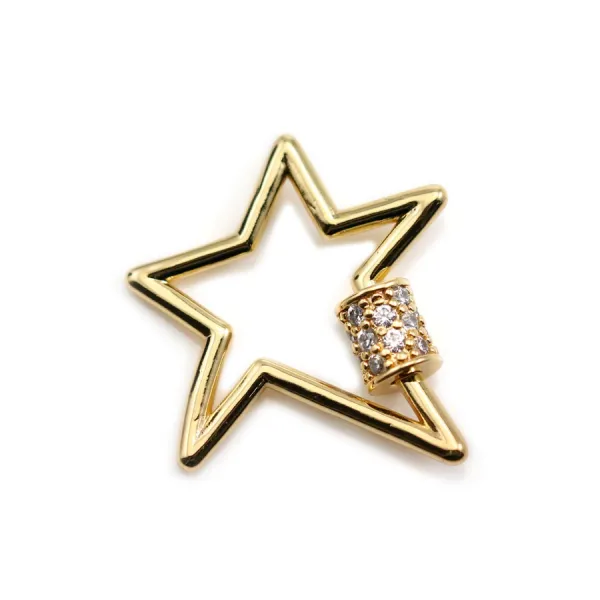 Springing clasp by "flash" gold on brass 5mm x 10pcs