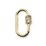 Springing clasp by "flash" gold on brass 5mm x 10pcs