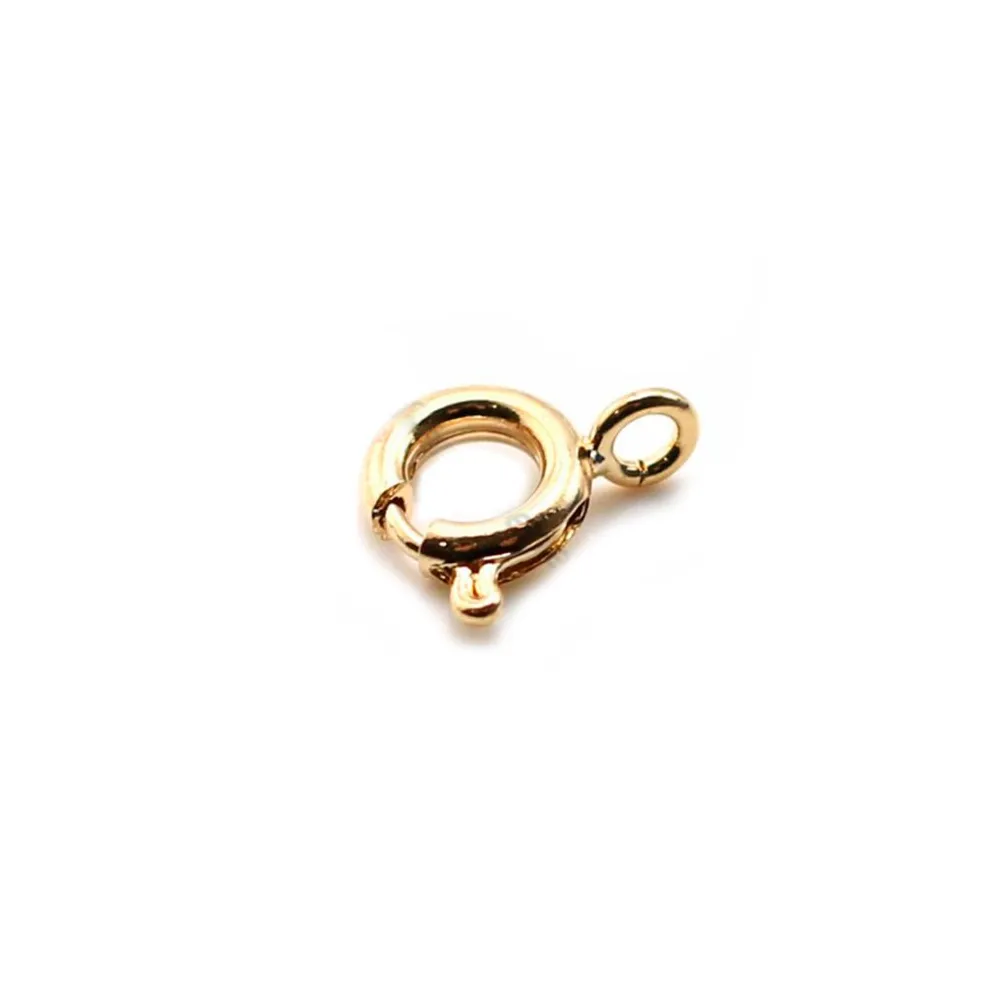 Springing clasp zirconium by "flash" gold on brass 5mm x 10pcs