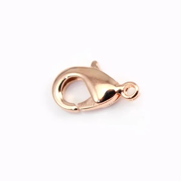 Fermoir mousqueton Plaqué par "flash" or rose sur laiton 7x12mm x 4pcs