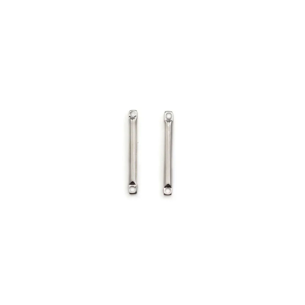 Intercalaire en forme de tube 1.5x15mm, plaqué par "flash" or sur laiton x 10pcs