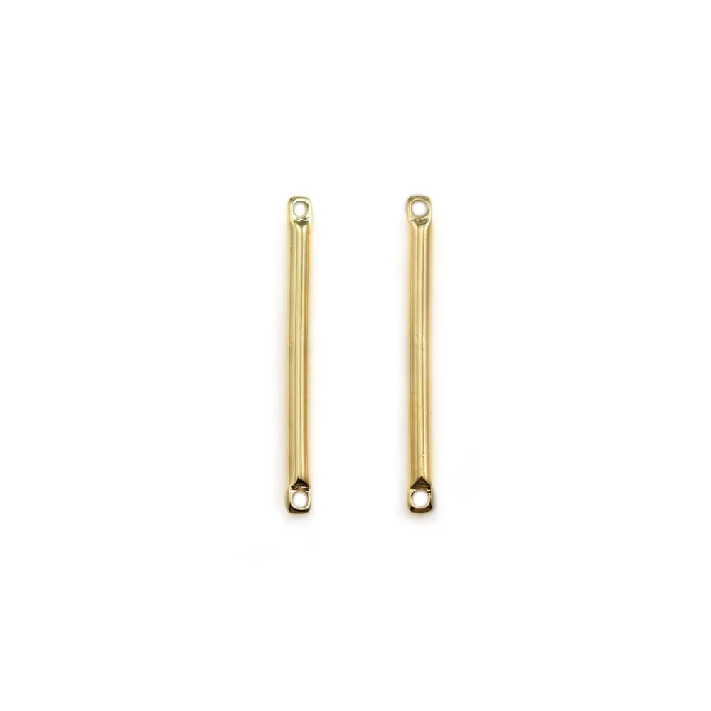 Intercalary in the shape of a tube, 1.5x30mm, plated with "flash" gold on brass x 6pcs
