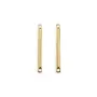 Intercalaire en forme de tube 1.5x30mm, plaqué par "flash" or sur laiton x 6pcs