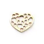 Intercalaire Coeur Ajourée Plaqué par "flash" or sur laiton 18.5x22.7mm x 4pcs