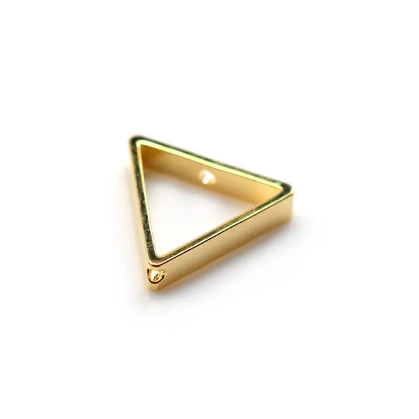 Charm in round shape 15mm plated by "flash" gold on brass x 4pcs