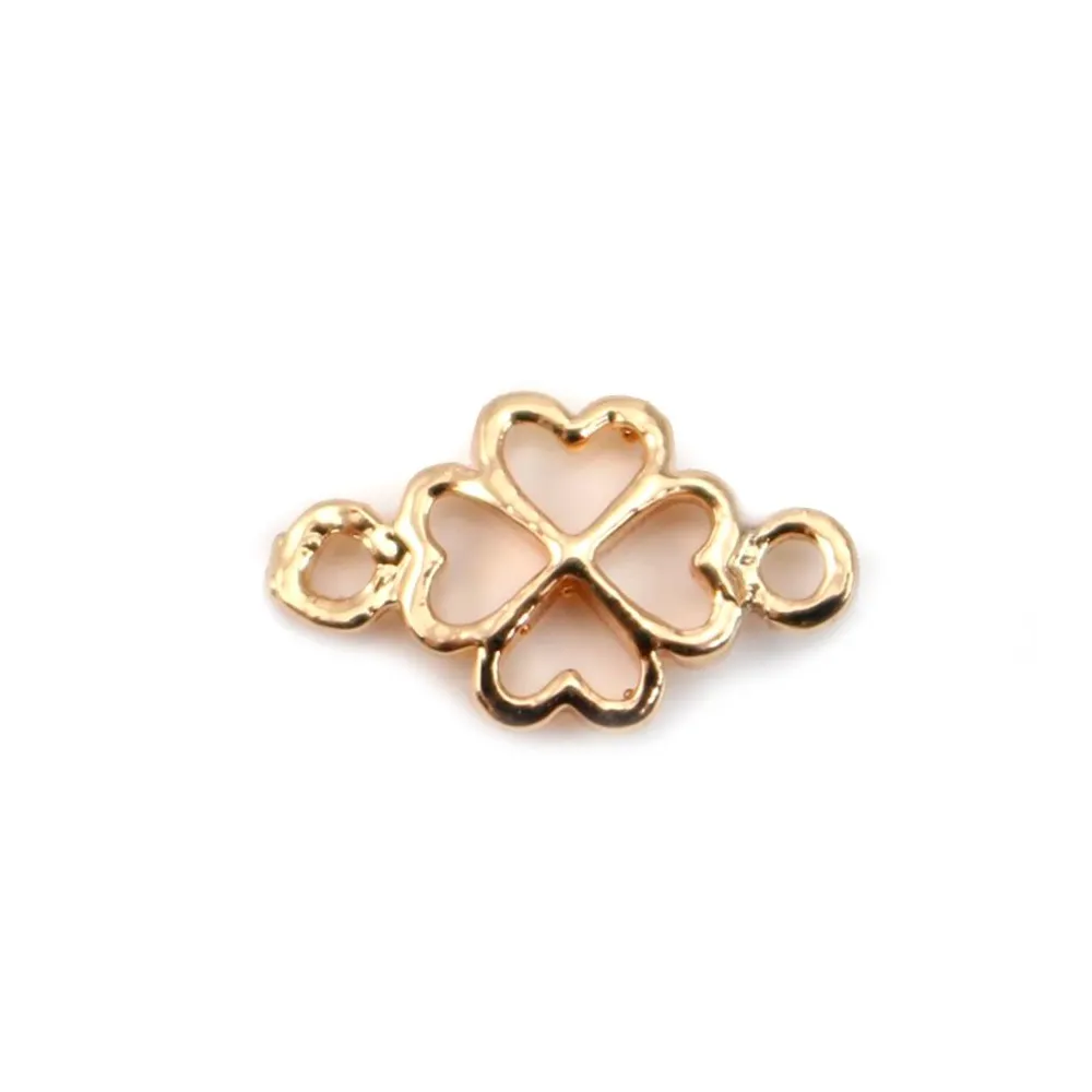Clover intercalaire by "flash" gold on brass 7x12mm x 4pcs