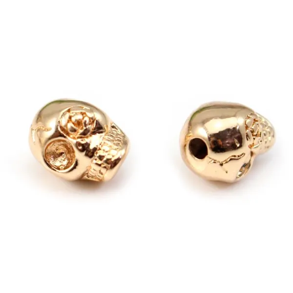  Skull by "flash" Gold on brass 9x12mm x1pc