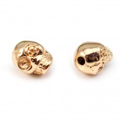  Skull by "flash" Gold on brass 9x12mm x1pc