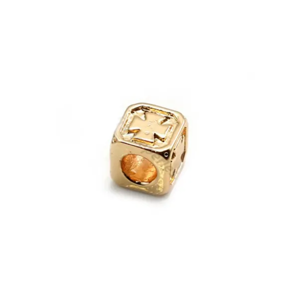 Intercalaire carré par "flash" or sur laiton 5.8mm x 6pcs