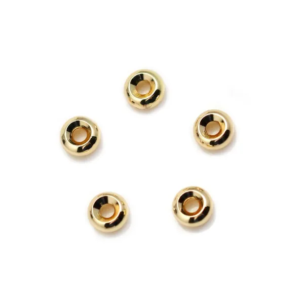 Intercalaire carré par "flash" or sur laiton 5.8mm x 6pcs