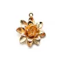 Intercalaire fleur  plaqué par "flash" or sur laiton 16x19mm x 2pcs