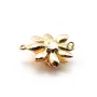 Intercalaire fleur  plaqué par "flash" or sur laiton 16x19mm x 2pcs