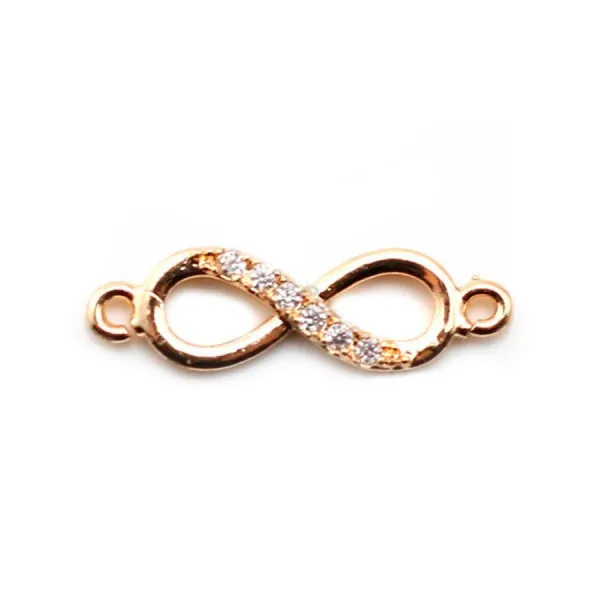 Infini avec zirconium plaqué par "flash" or sur laiton 5x17mm x 2pcs