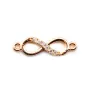Infini avec zirconium doré sur laiton 5x17mm x 2pcs