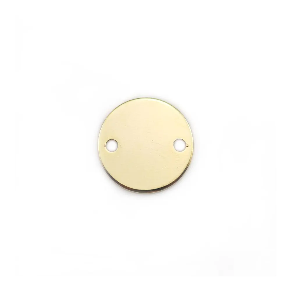 2-hole round spacer, plated by "flash" gold on brass 12mm x 4pcs