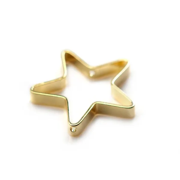 Charm star by "flash" gold on brass 11x14mm x 4pcs