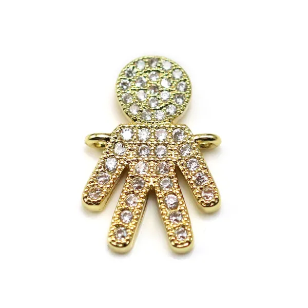  spacer knot with oxides of zirconium by "flash" Gold pink on brass 13x27mm  x 1pc