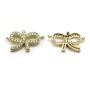  knot with oxides of zirconium by "flash" Gold pink on brass 13x27mm  x 1pc